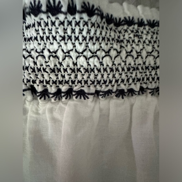 NWT, Ann Taylor Womens Short Sleeve Smocked Off Shoulder, small, linen, cotton - Picture 6 of 12